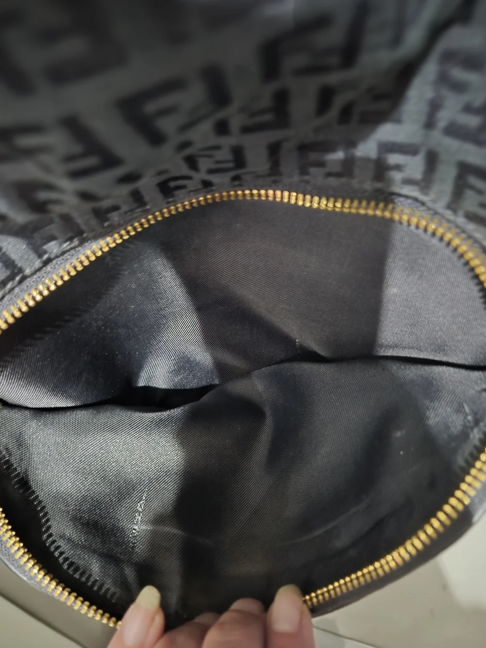 Fendi Black Zucchino Canvas Chef Hobo Bag - NWOT